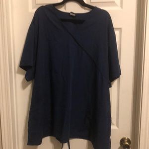 Cherokee mock wrap scrub top 5X blue